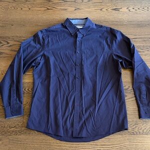 Jos. A. Bank Purple and Dark Blue Casual Button Down Shirt